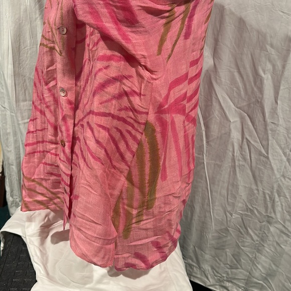 Vintage Kay Chapman pink silk and linen button down - Size 0 - Picture 6 of 6